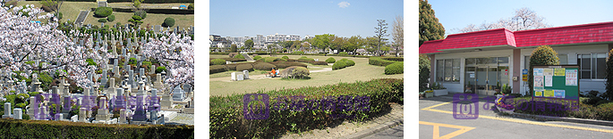 大阪市設 服部霊園の園内の写真
